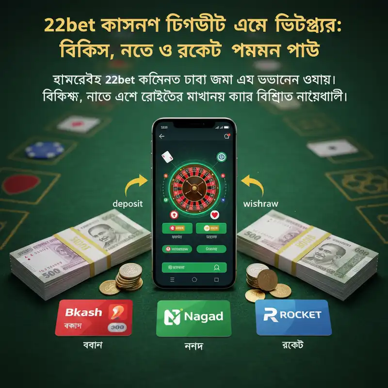 22bet casino payment guide bkash nagad rocket